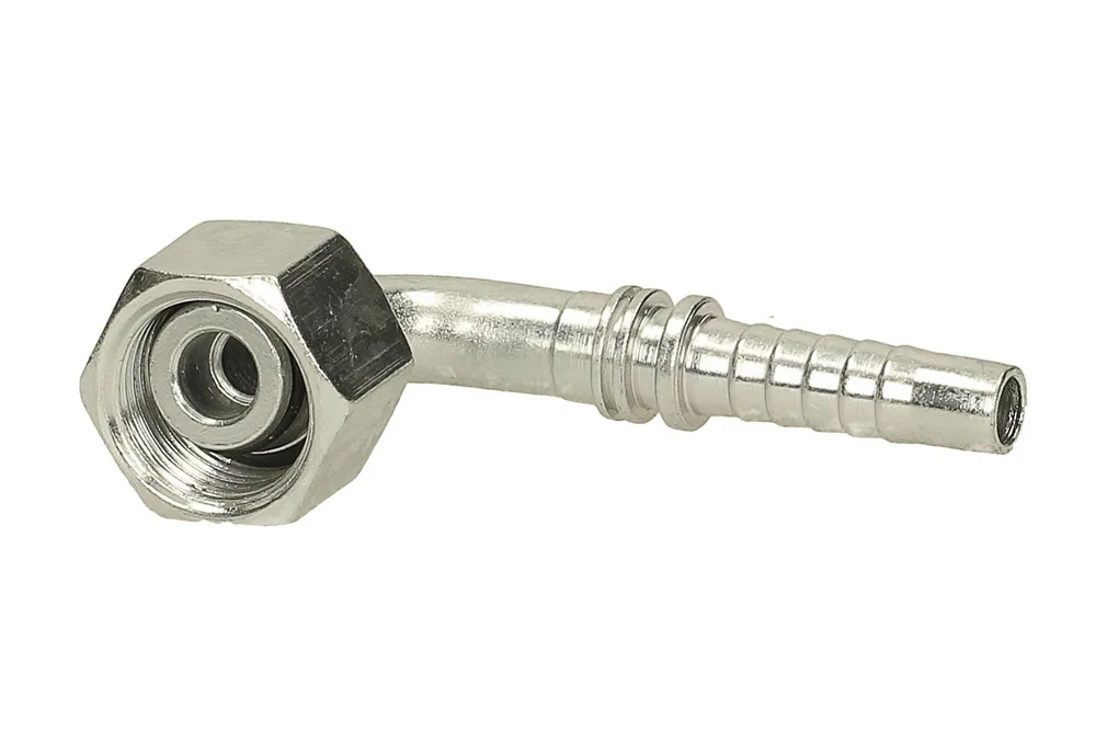 Hydraulic hose end DKOL 90°, type ZMW221, light series, carbon steel