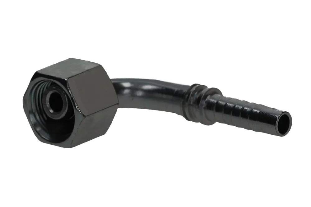 Hydraulic hose end DKOS 90°, type ZMW222, heavy series, carbon steel