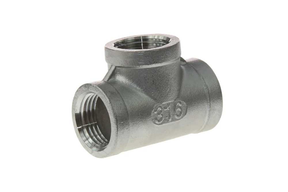 Tee with female thread BSP, stainless steel, type VT103