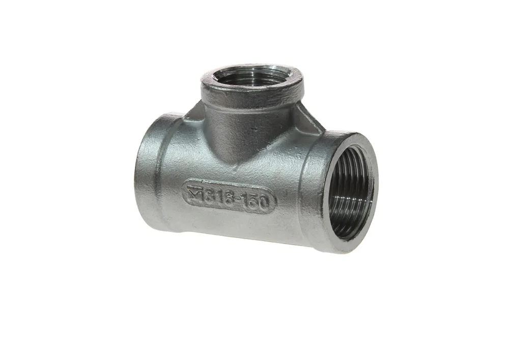 Reducing tee with female BSP thread, stainless steel, type VT104