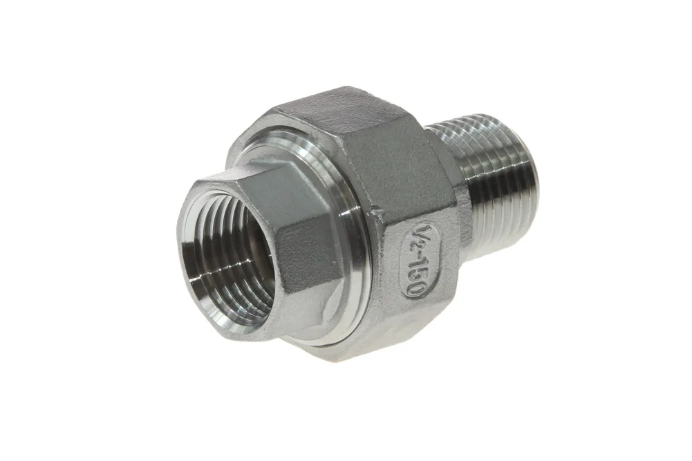 Union with female thread BSP/male thread BSPT, stainless steel, type VT109