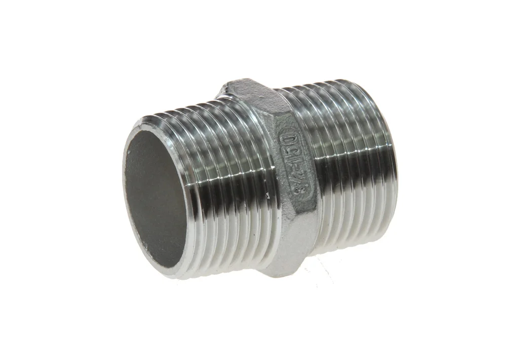 Nipple with male BSPT thread, stainless steel, type VT116