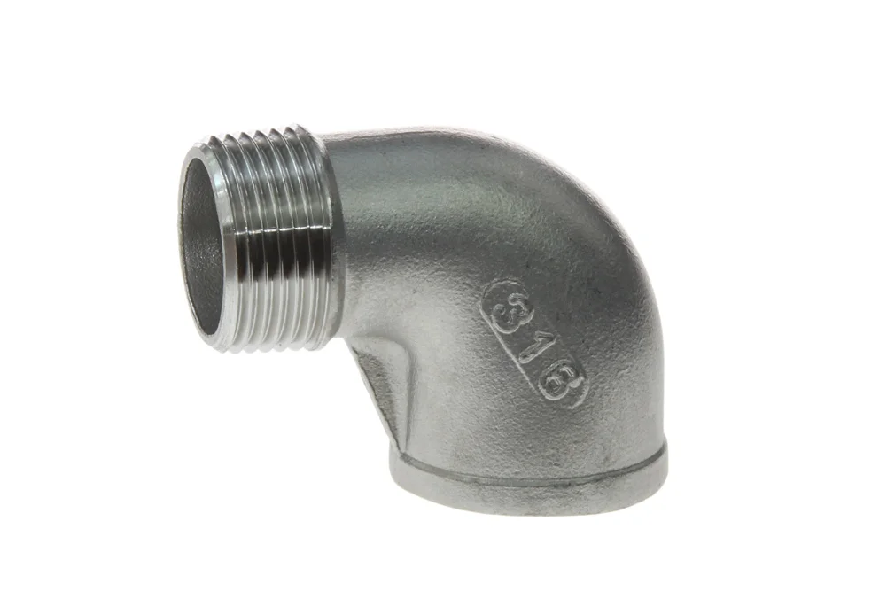 90° elbow with female BSP/male BSPT thread, stainless steel, type VT153
