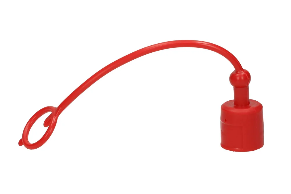 Red ISO-A quick coupling male plug cap in PVC, type IA