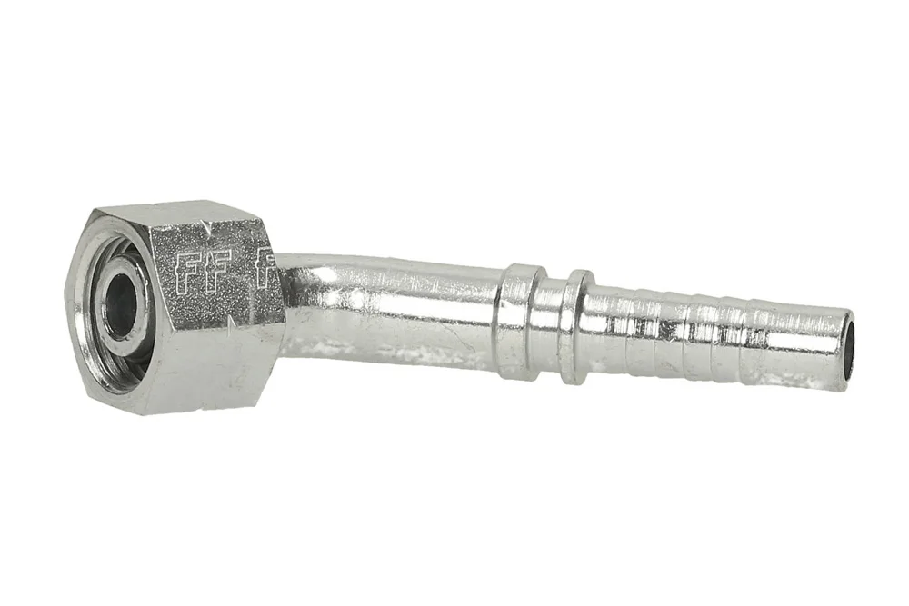 Hydraulic hose end DKOL 45°, type ZMW321, light series, carbon steel