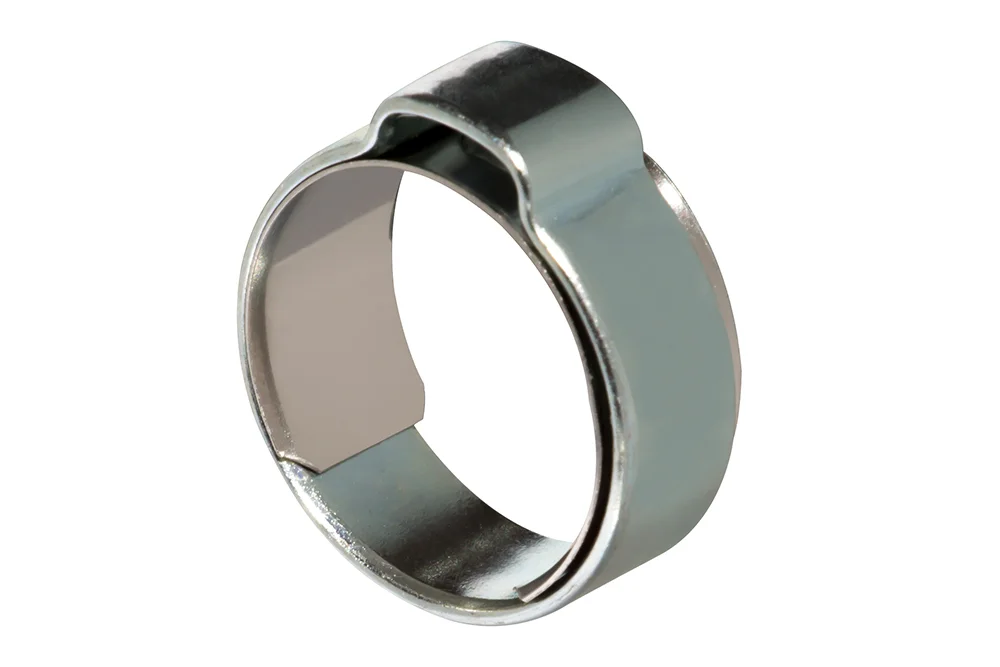 Steel clamping ring with safety insert EAR CLIP-W, carbon steel