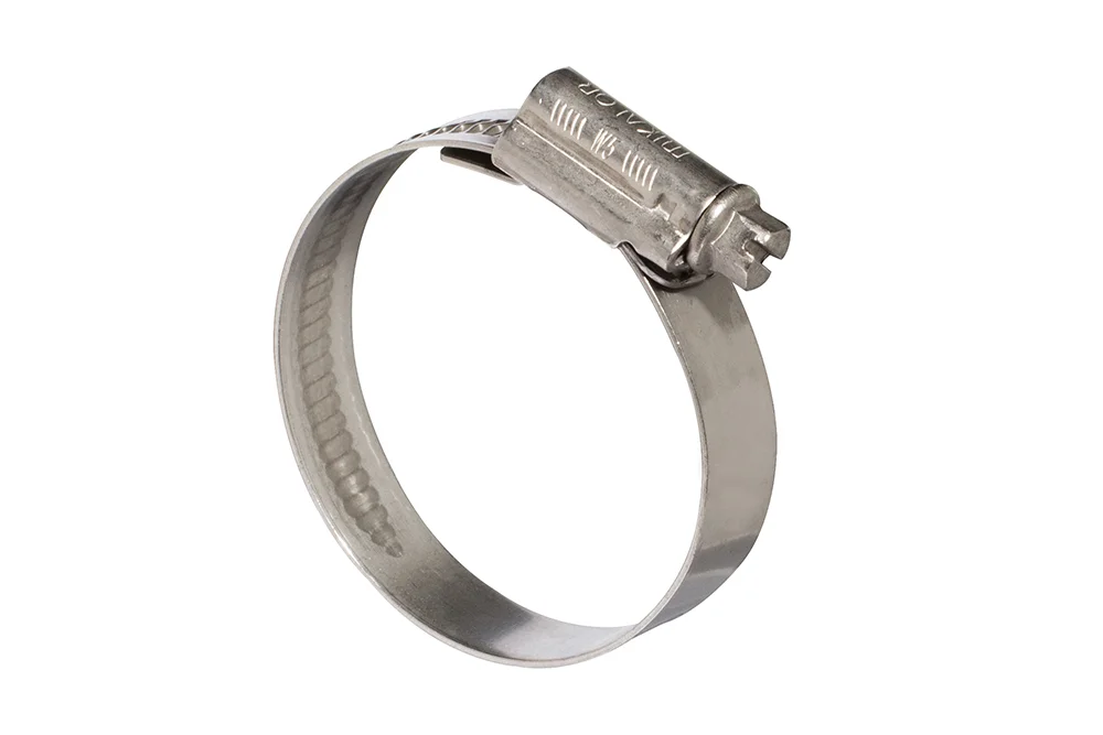 Universal industrial worm-drive clamp ASFA-S 12 mm, stainless steel