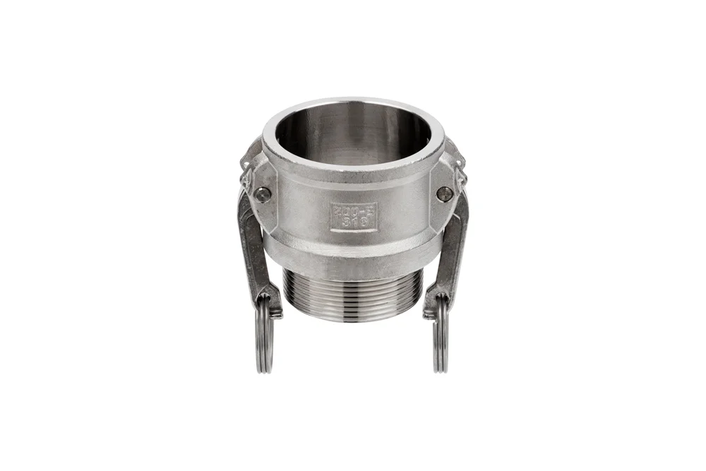 CAMLOCK B coupling socket with male thread, stainless steel