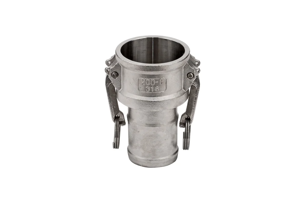 CAMLOCK coupling socket C with serrated hose tail, stainless steel