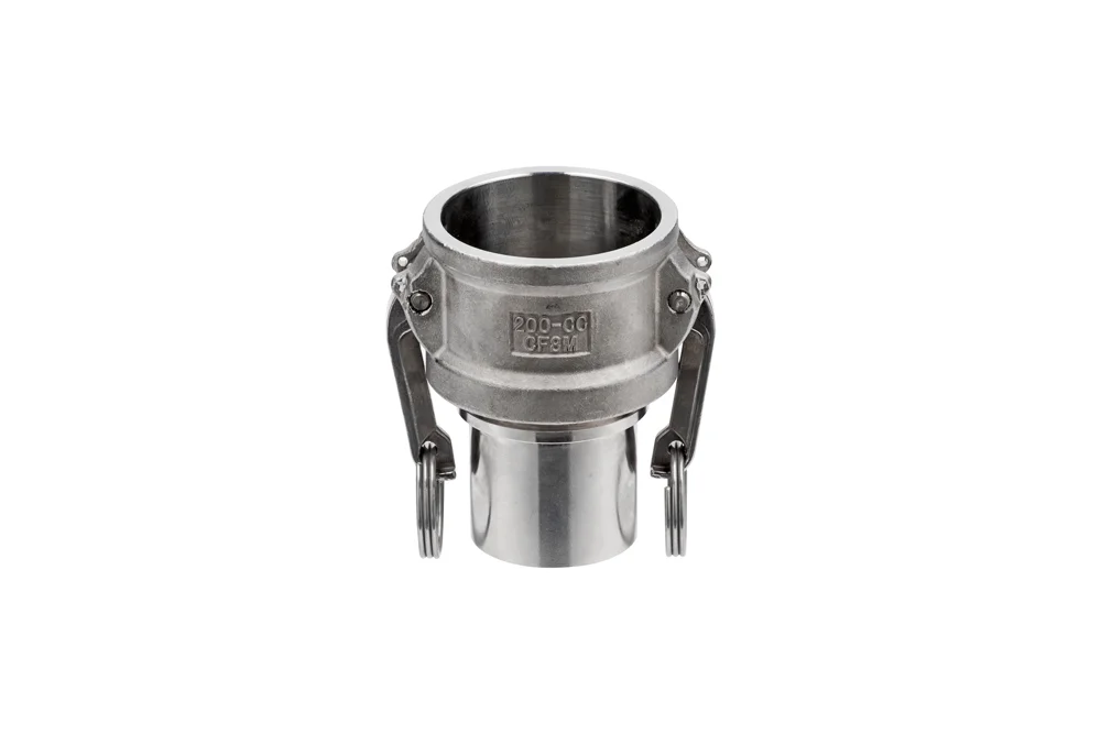 CAMLOCK coupling socket CRS with smooth hose tail, stainless steel