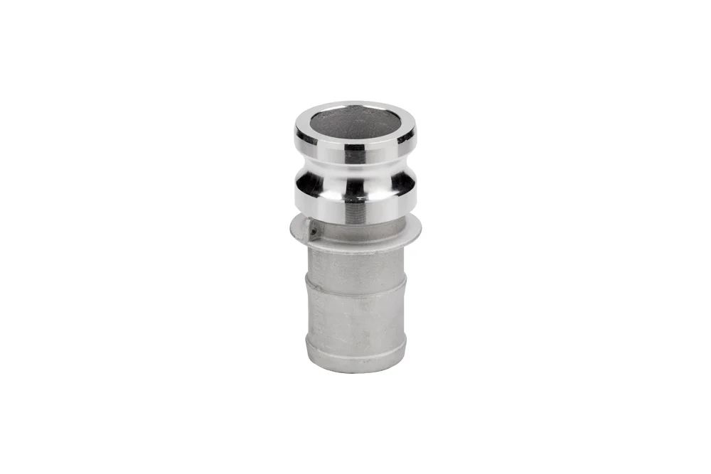 CAMLOCK E male coupling with serrated hose tail, aluminium