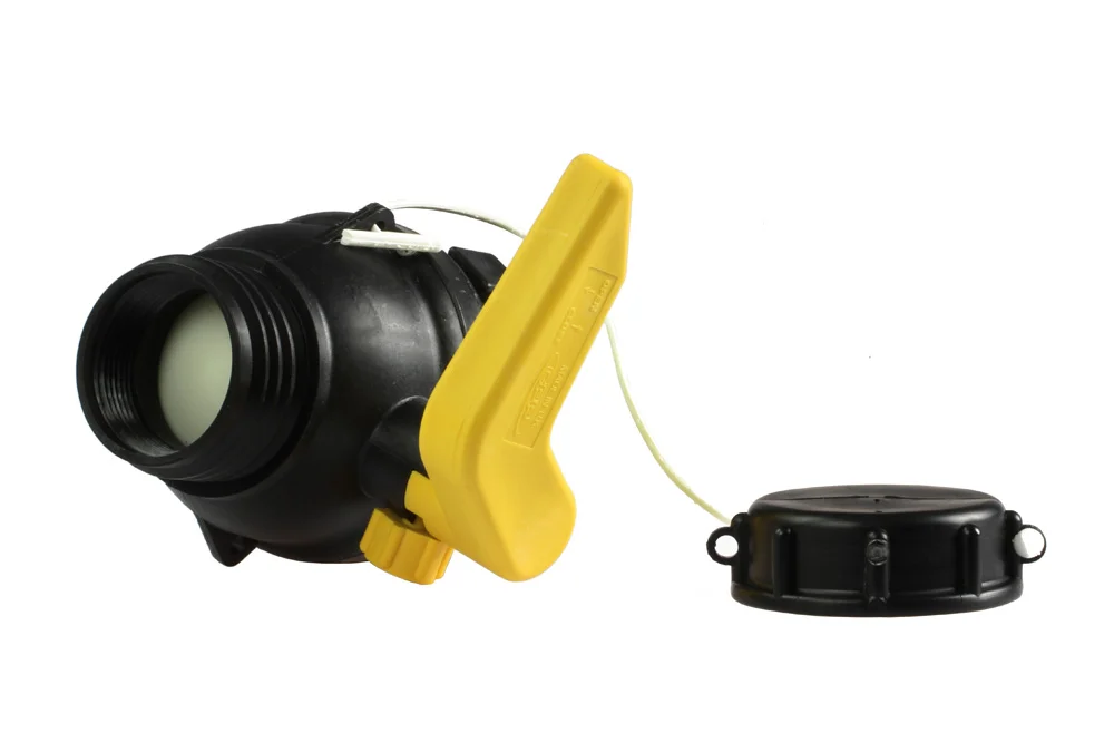 2" IBC valve for pallet container, polypropylene, type IBV 1