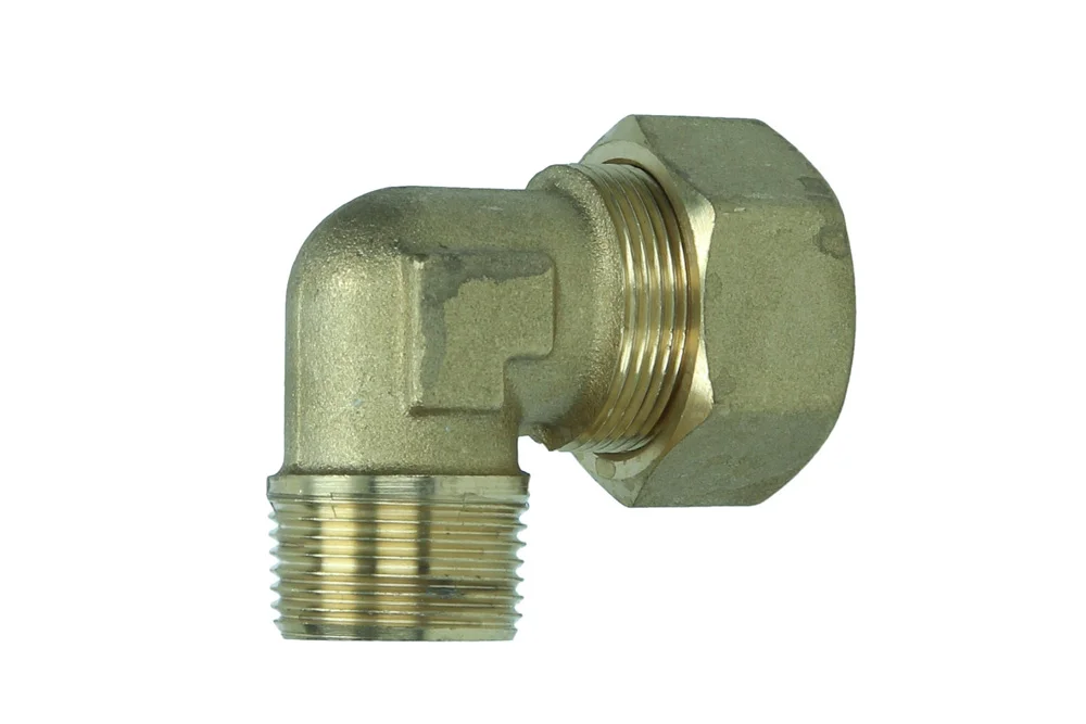Angle connection with male thread BSPT, brass, type AI 13280