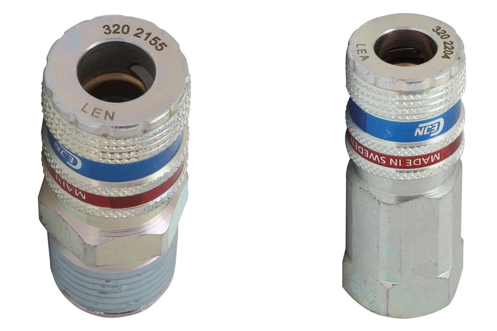 Socket of pneumatic quick coupling DN7,6 with valve, threaded, carbon steel, CEJN 320 ESAFE