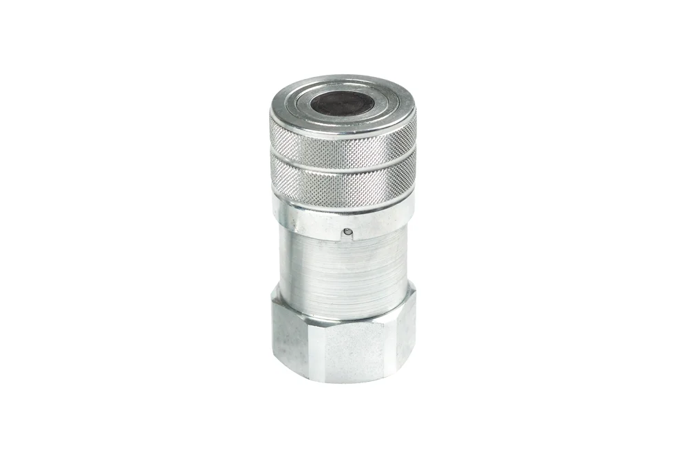 ISO-F hydraulic quick coupling socket with BSP female thread, carbon steel, type PLT1
