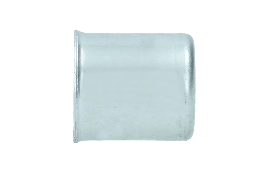 Sheet-metal ferrule for crimping low-pressure hoses, stainless steel, type H