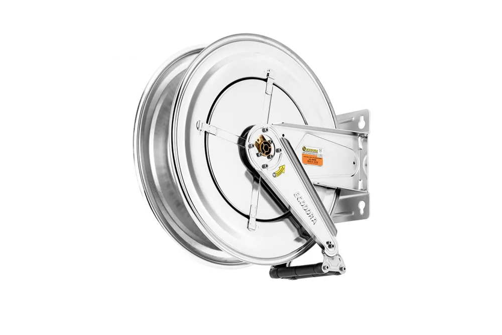 Automatic drum hose reel ECODORA E-534, stainless steel