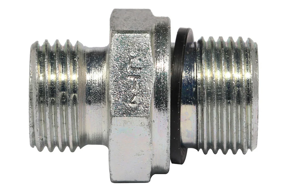 Straight DIN 2353 fitting with male BSP thread, sealing with DIN 3852-E gasket, GE-BE