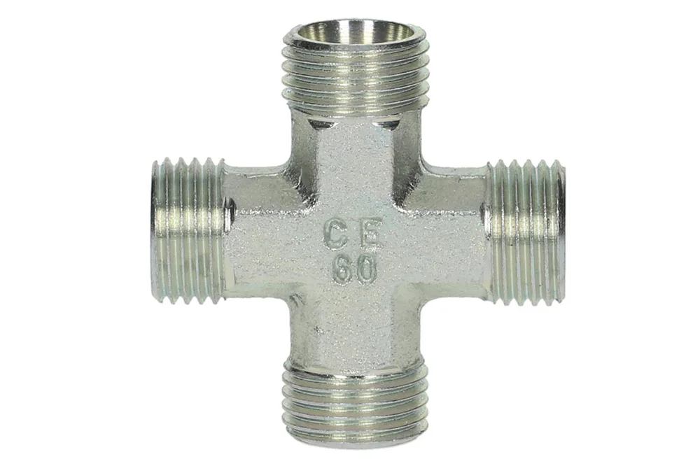 Symmetrical four-way fitting with male thread, K