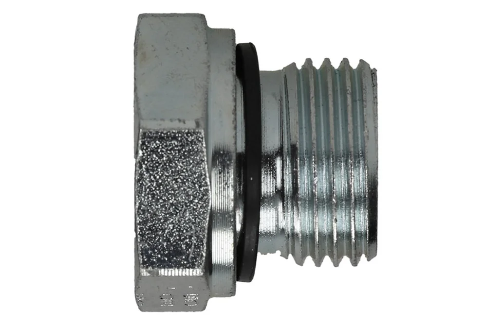Adaptor with BSP thread, sealing with elastomer gasket DIN 3852-E, RI-BE
