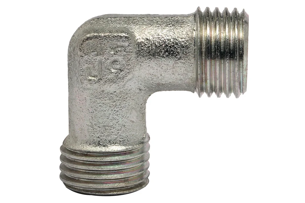 Symmetrical elbow fitting with male thread, W