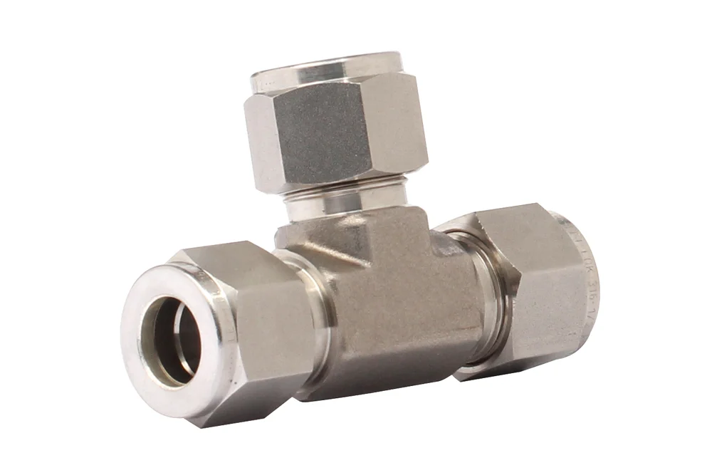 Tee fitting for inch tube, stainless steel, C764L