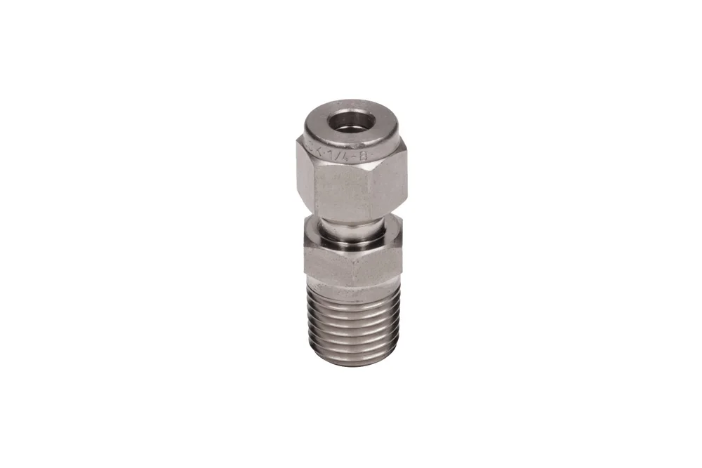 Straight fitting with male BSP thread for inch tube, stainless steel, C768LG