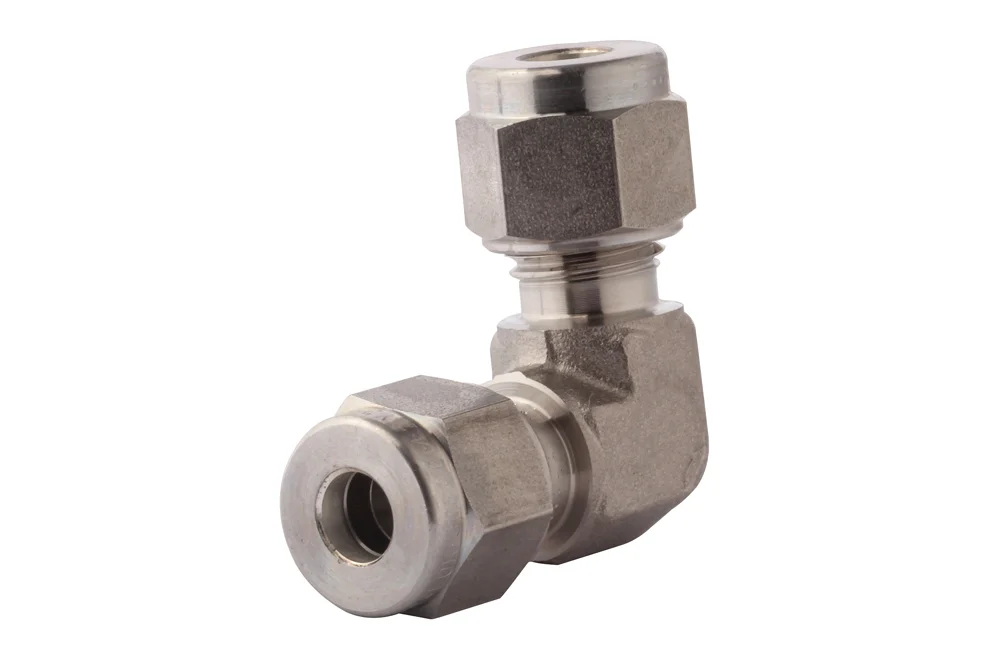 90° fitting for metric tube, stainless steel, M765L