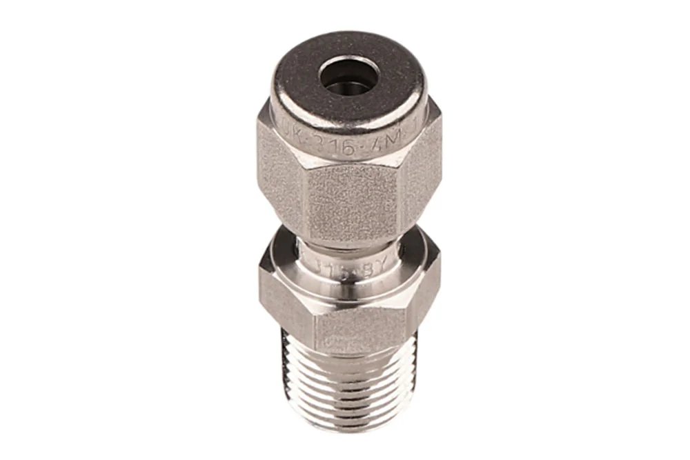Straight fitting with male thread NPT for metric tube, stainless steel, M768L
