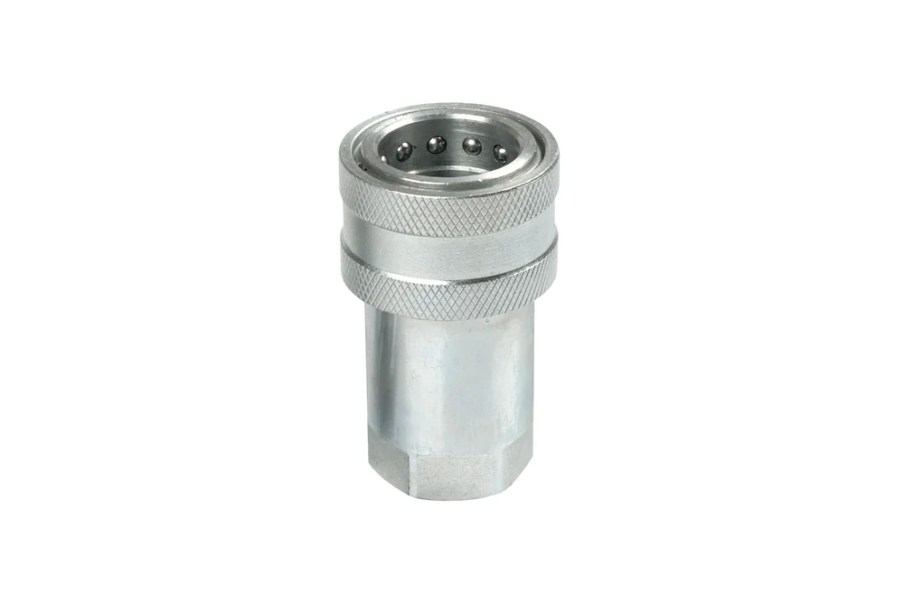 Hydraulic quick coupling female socket ISO-A with female BSP thread and valve, type IA
