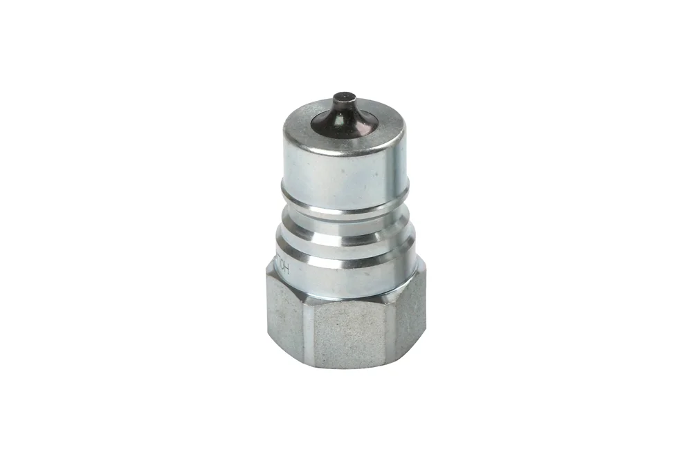ISO-A hydraulic quick coupling plug with female BSP thread and valve, type IA