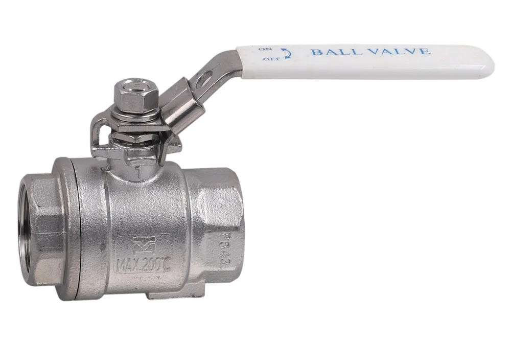 Two-piece stainless steel ball valve, with female BSP thread, lever with lock, type 2006SC