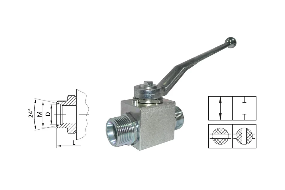 Two-way hydraulic valve with male metric thread, type BKH L/S