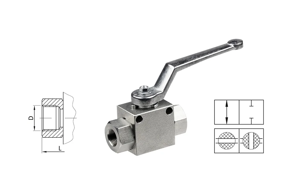 Two-way hydraulic valve with female BSP thread, type BKHX