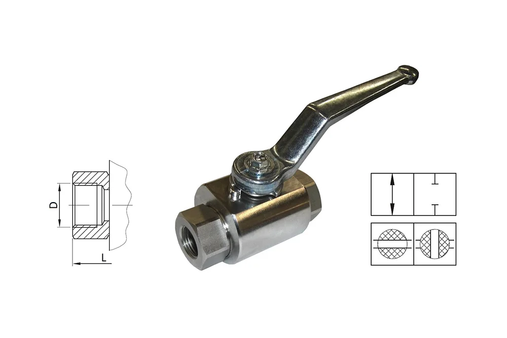 Two-way hydraulic valve with female BSP thread, type RKH