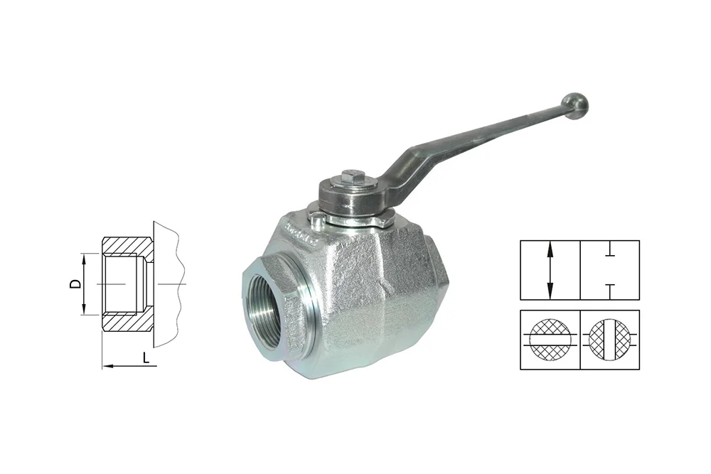 Two-way hydraulic valve with female BSP thread, SKH type