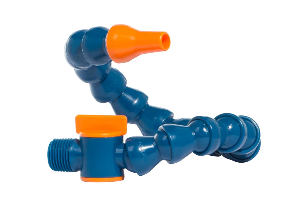 Coolant line with nozzle and valve, male thread NPT, 1/2" system, LOC-LINE®