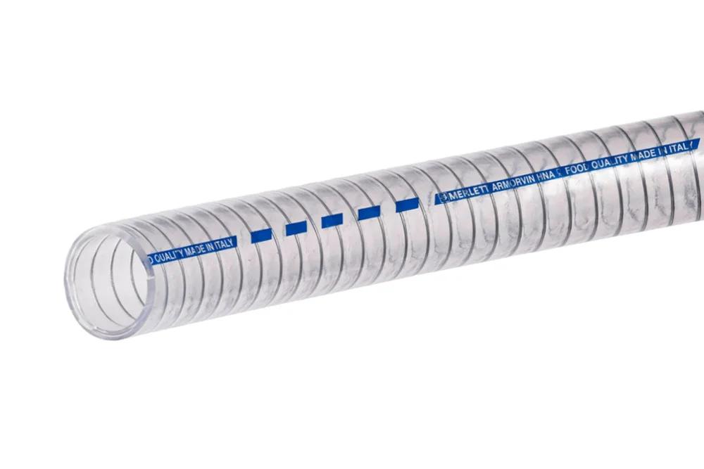 PVC hose for food substances reinforced with a steel wire spiral ARMORVIN HNA