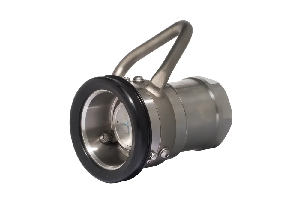 Socket of DDC dry-break coupling with female thread, stainless steel