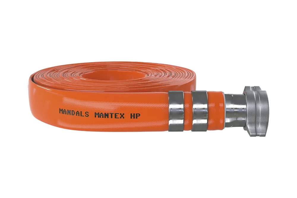 High-pressure flat hose for compressed air with MANTEX HP hose ends