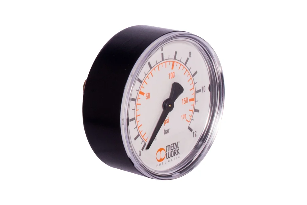 Pressure gauge for pressure reducing valves with rear connection, type M