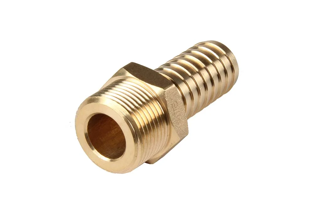 Hose tail with male BSP thread, brass, NiTO type B