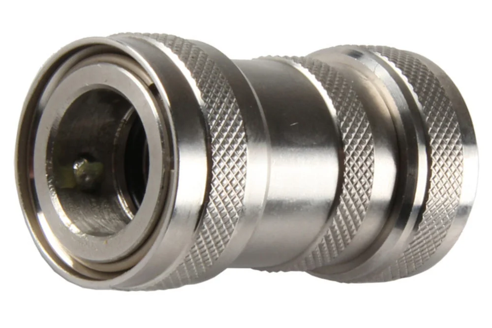 NiTO SS water quick coupling socket with female thread with valve, stainless steel