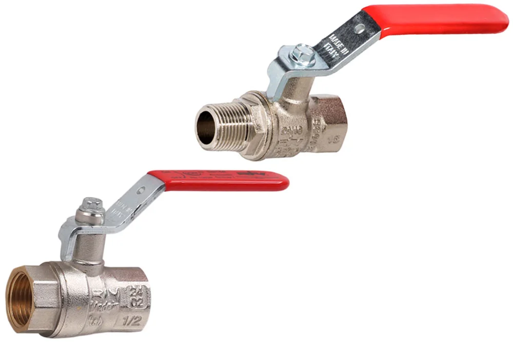 Ball valve with steel lever, with BSP thread, brass, type 4171 and 4331