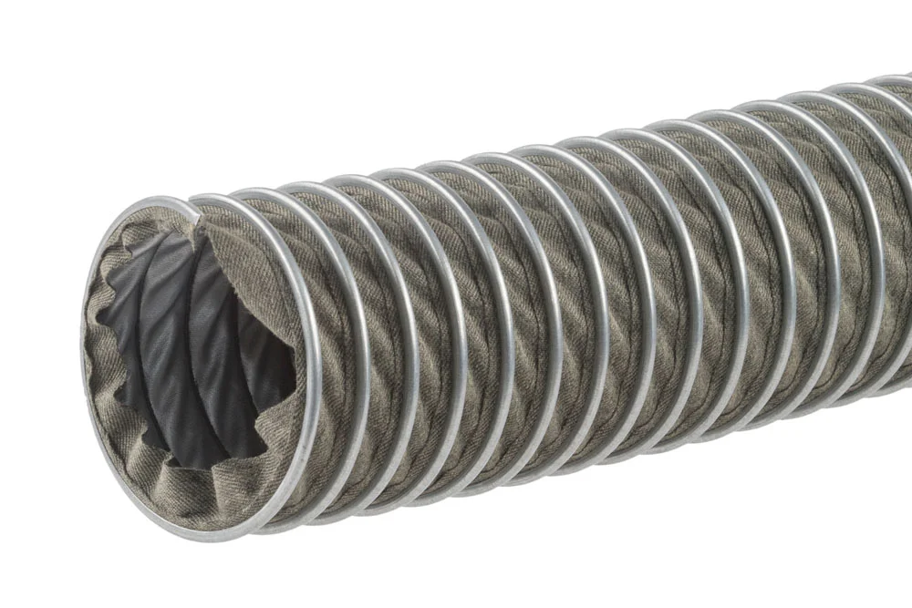 Extraction and bulk material hose for exhaust fumes, smoke, gases and dust at high temperature up to 260°C ARAMID SI CL