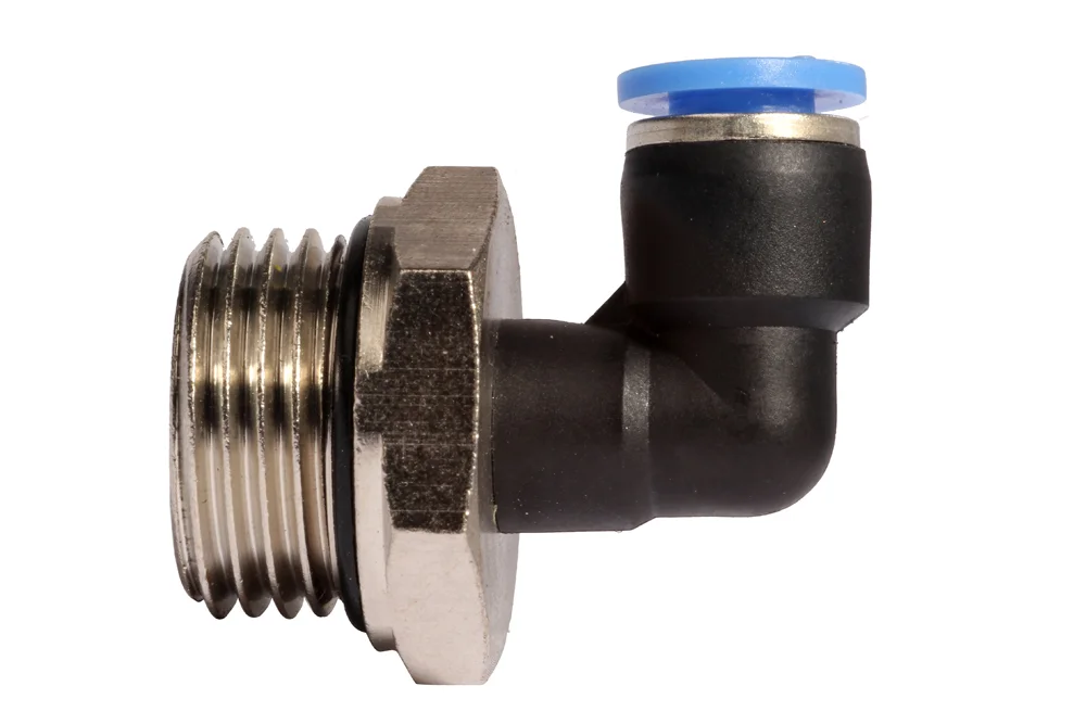 90° elbow push-in fitting with male thread BSP, type PLM