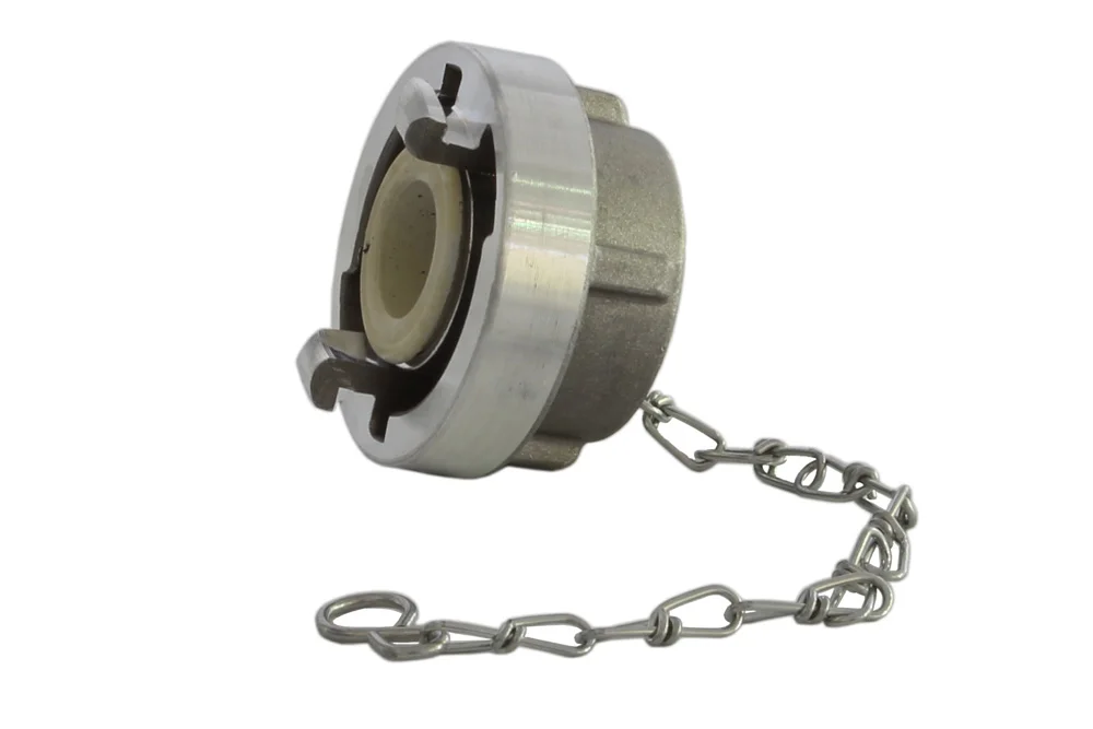 STORZ fire coupling cap with chain, aluminium