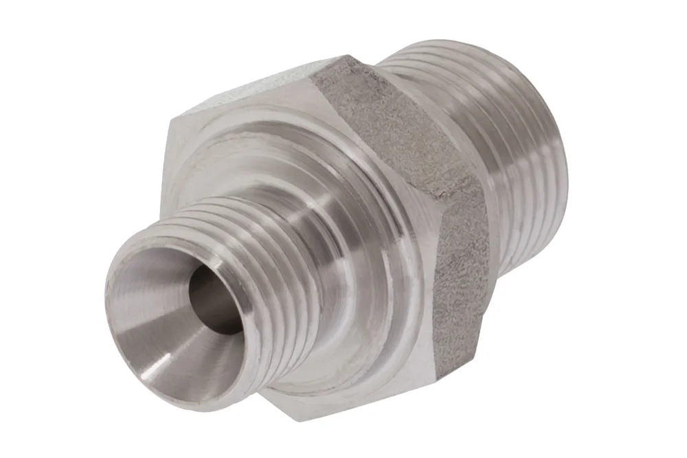Adaptor with male BSP thread, stainless steel, type A101