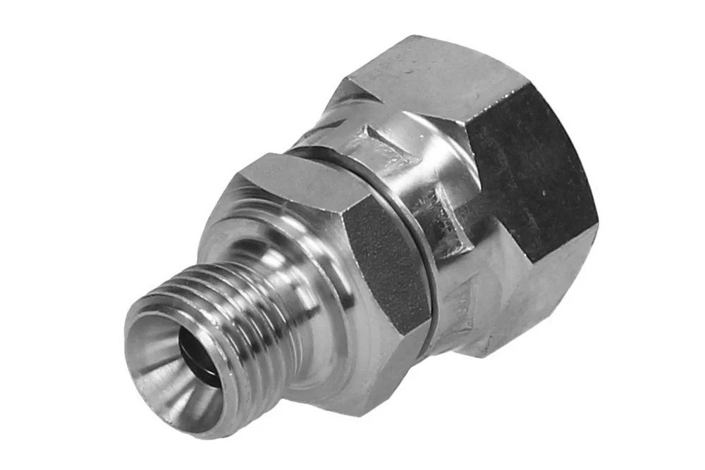 Adaptor with male thread BSP/female thread BSP, stainless steel, type A104