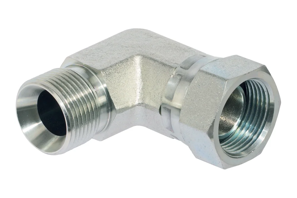 Adaptor - 90° elbow with male / female thread BSP, carbon steel, type A114C